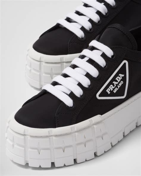 gabardine high-top sneakers prada|Prada double wheel sneakers.